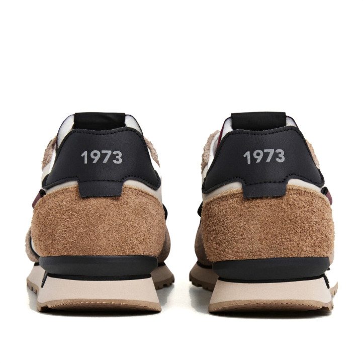 Sabatilles esportives Pepe Jeans brit flyer beix amb detalls blaus i granats - Querol online