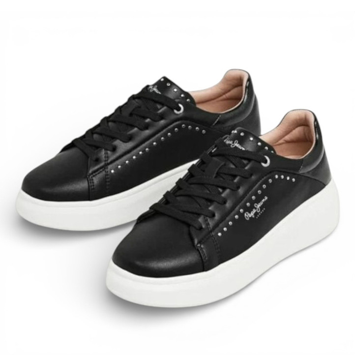 Zapatillas urban Pepe Jeans yara choice negras con tachuelas - Querol online