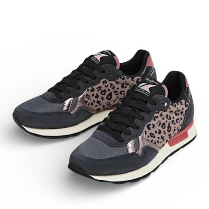 Sabatilles urban Pepe Jeans brit master negres amb animal print - Querol online