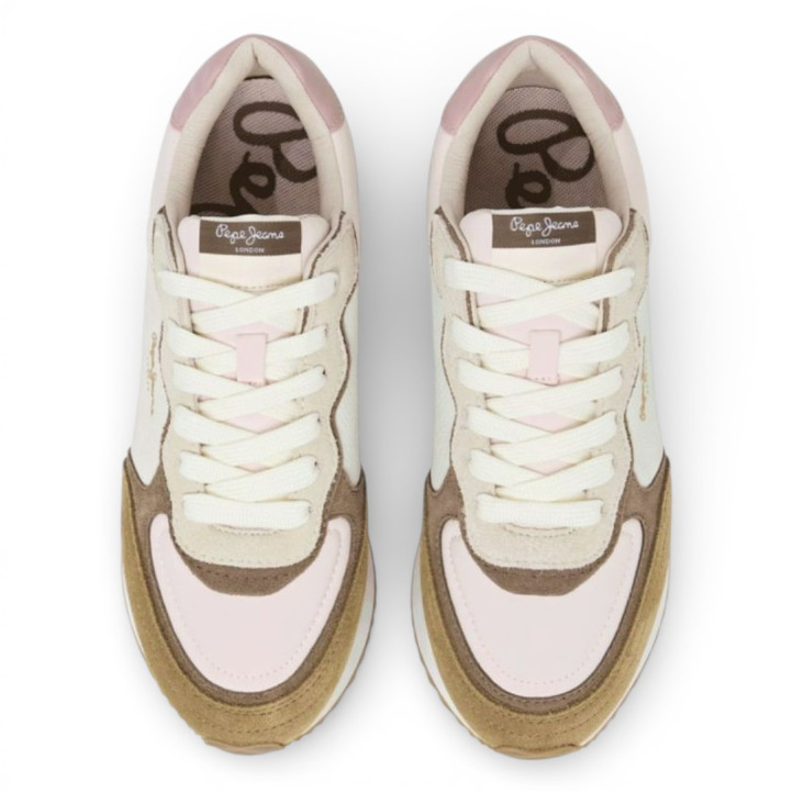 Sabatilles urban Pepe Jeans rusper snake w en tons sorra i detalls roses - Querol online