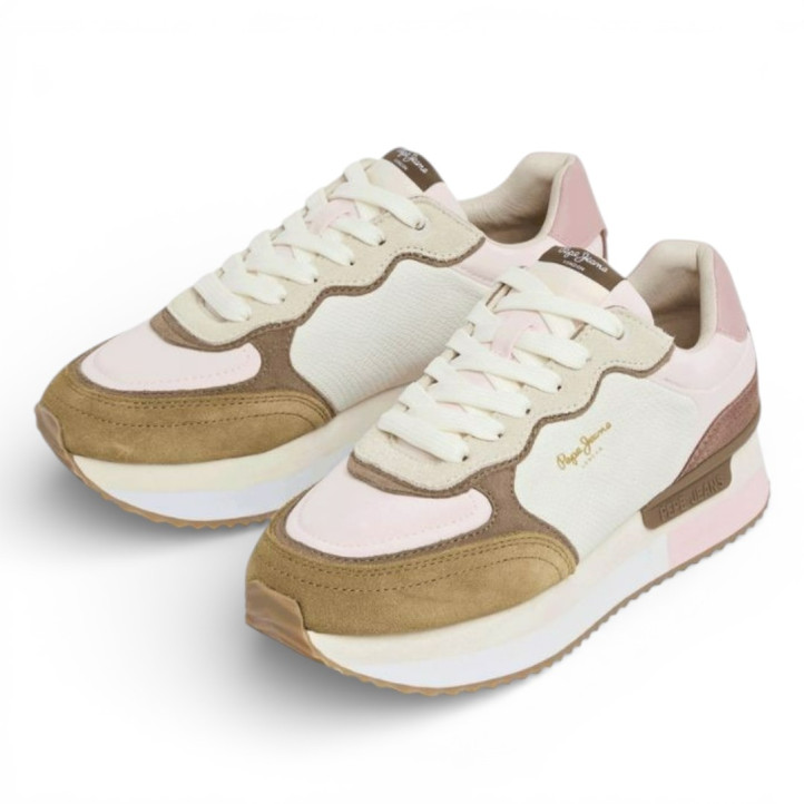 Sabatilles urban Pepe Jeans rusper snake w en tons sorra i detalls roses - Querol online