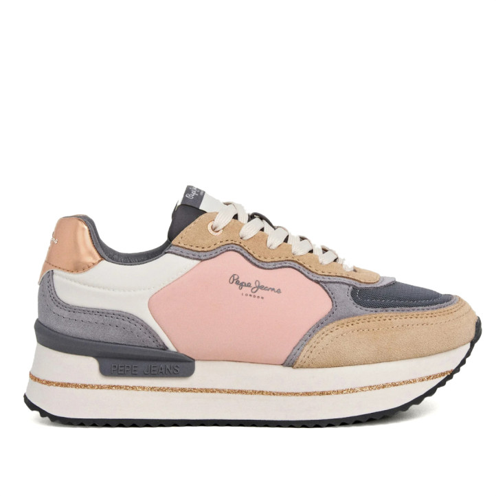 Zapatillas urban Pepe Jeans rusper glitter caramelo con glitter en la suela - Querol online