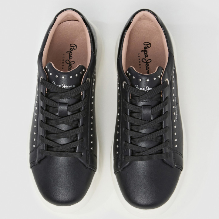 Zapatillas urban Pepe Jeans yara choice negras con tachuelas - Querol online