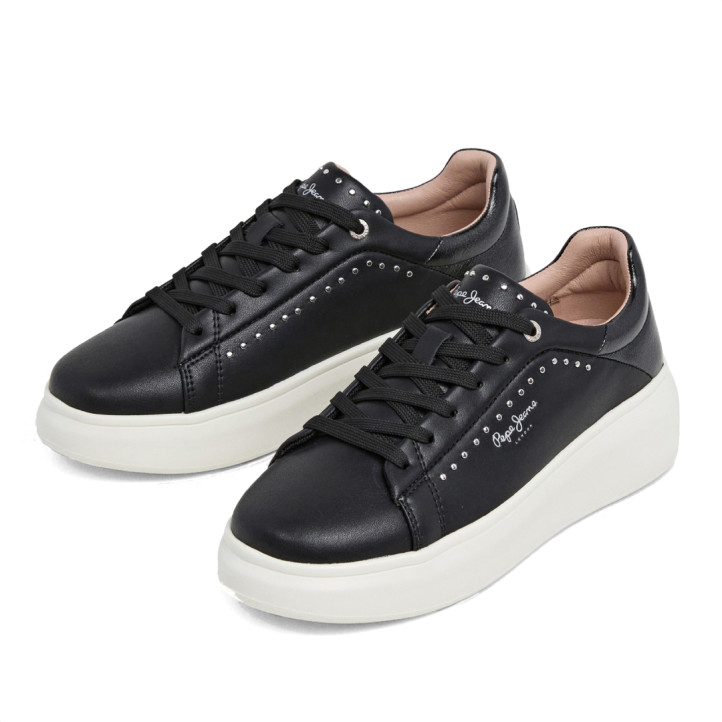 Zapatillas urban Pepe Jeans yara choice negras con tachuelas - Querol online