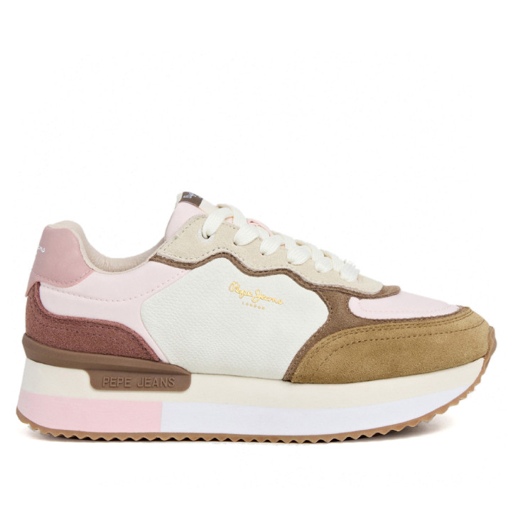 Zapatillas urban Pepe Jeans rusper snake w en tonos tierra y detalles rosas - Querol online