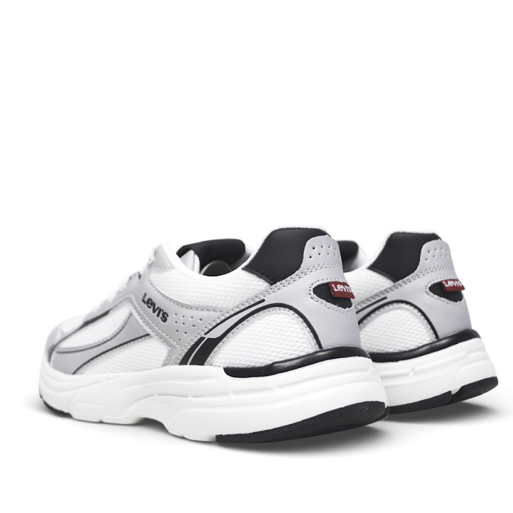 Zapatillas deportivas Levi's curtis blancas con detalles plateados y negros - Querol online