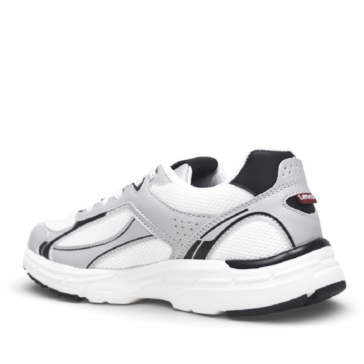 Zapatillas deportivas Levi's curtis blancas con detalles plateados y negros - Querol online