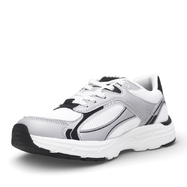 Zapatillas deportivas Levi's curtis blancas con detalles plateados y negros - Querol online