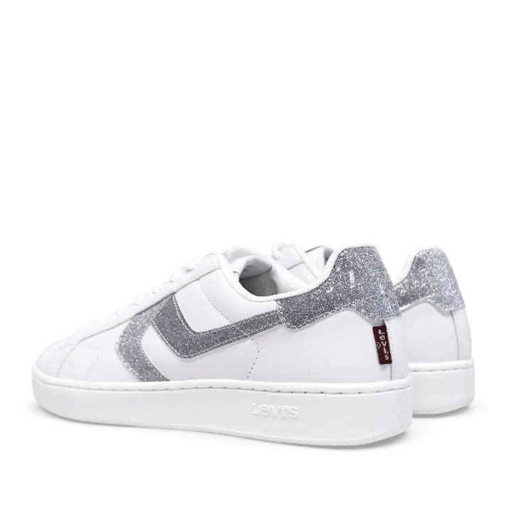 Zapatillas urban Levi's swift jr blancas con detalle plateado con glitter - Querol online