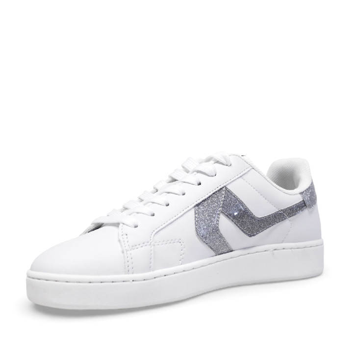 Sabatilles urban Levi's swift jr blanques amb detall platejat amb glitter - Querol online