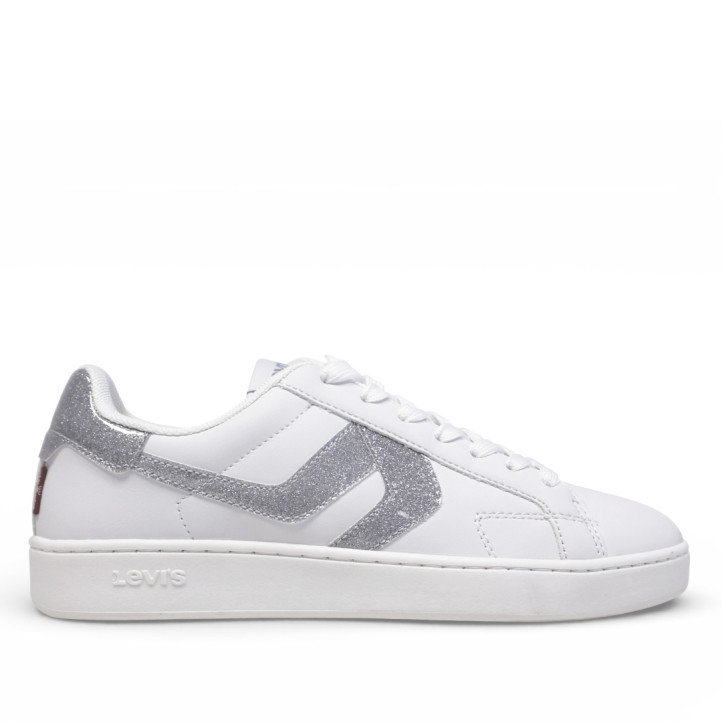 Sabatilles urban Levi's swift jr blanques amb detall platejat amb glitter - Querol online