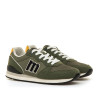 Zapatillas deportivas Mustang joggo classic verde kaki con panel trasero amarillo