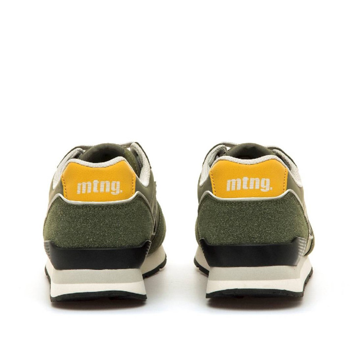 Sabatilles esportives Mustang joggo classic verd kaki amb panell posterior groc - Querol online