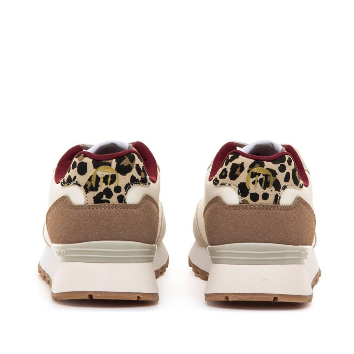 Sabatilles urban Mustang joggo classic beix amb panell posterior d'animal print - Querol online