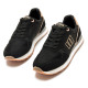 Zapatillas urban Mustang joggo classic negras con detalles metalizados en oro rosa - Querol online