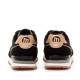 Zapatillas urban Mustang joggo classic negras con detalles metalizados en oro rosa - Querol online
