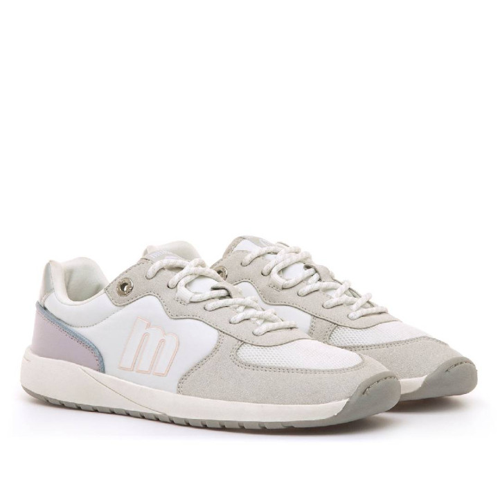 Zapatillas urban Mustang free apolo blancas con detalles en tonos pastel barefoot - Querol online