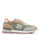 Zapatillas urban Mustang joggo classic verde oliva con detalles en tonos pastel - Querol online