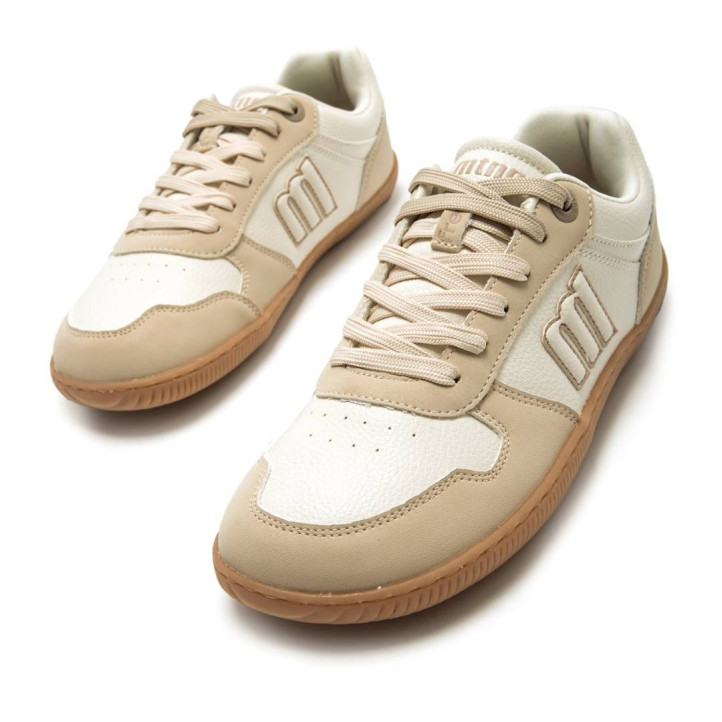 Zapatillas urban Mustang free aria beige con paneles en diferentes texturas - Querol online