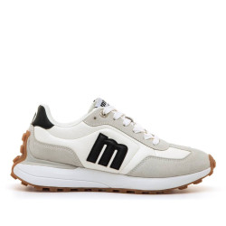 Zapatillas urban Mustang zinc blancas y grises con suela dentada caramelo - Querol online