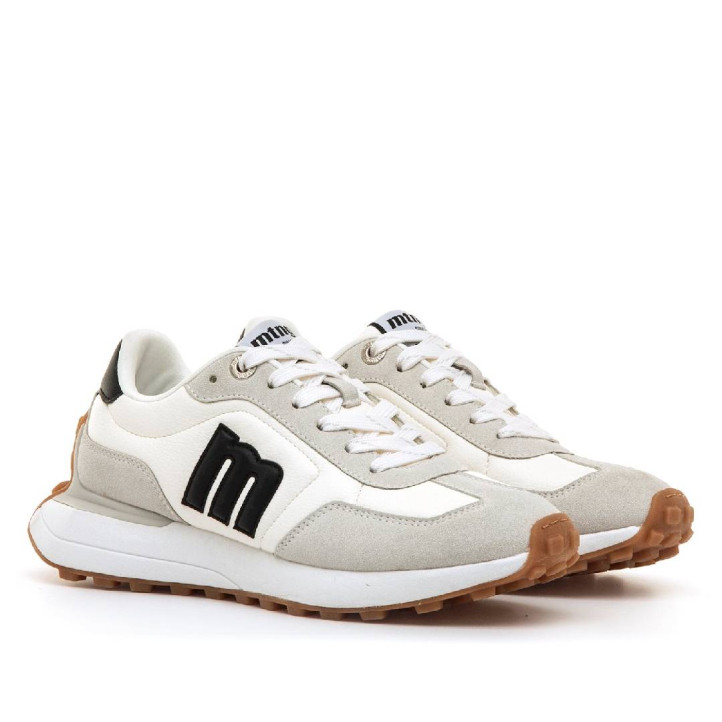 Zapatillas urban Mustang zinc blancas y grises con suela dentada caramelo - Querol online