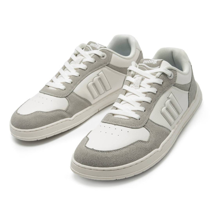 Zapatillas deportivas Mustang free miami blancas y grises diferentes texturas barefoot - Querol online