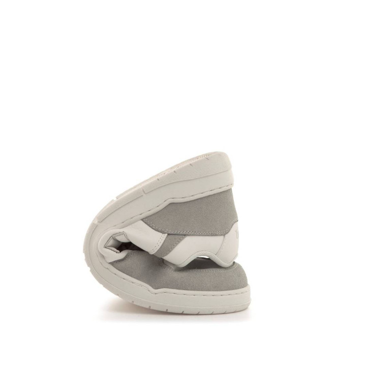 Zapatillas deportivas Mustang free miami blancas y grises diferentes texturas barefoot - Querol online