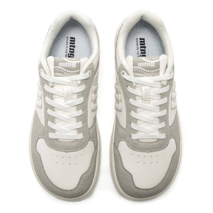 Zapatillas deportivas Mustang free miami blancas y grises diferentes texturas barefoot - Querol online