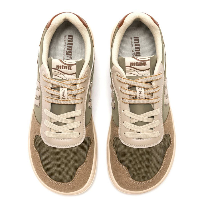 Zapatillas deportivas Mustang free miami verde kaki diferentes texturas barefoot - Querol online