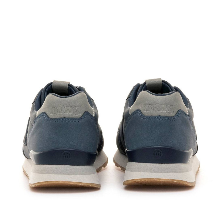 Zapatillas deportivas Mustang porland classic azul marino con talón en gris - Querol online