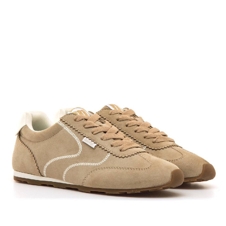 Zapatillas urban Mustang janet beige estilo vintage - Querol online