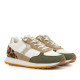 Zapatillas urban Mustang joggo sai blancas y verdes efecto serpiente y animal print - Querol online