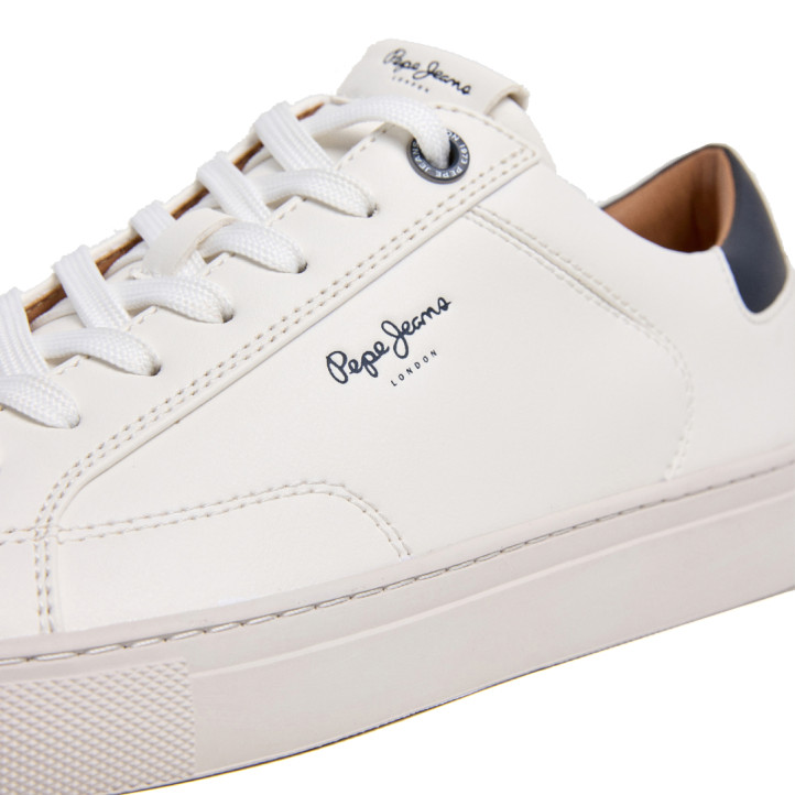 Zapatillas deportivas Pepe Jeans joe basic blancas con panel azul - Querol online