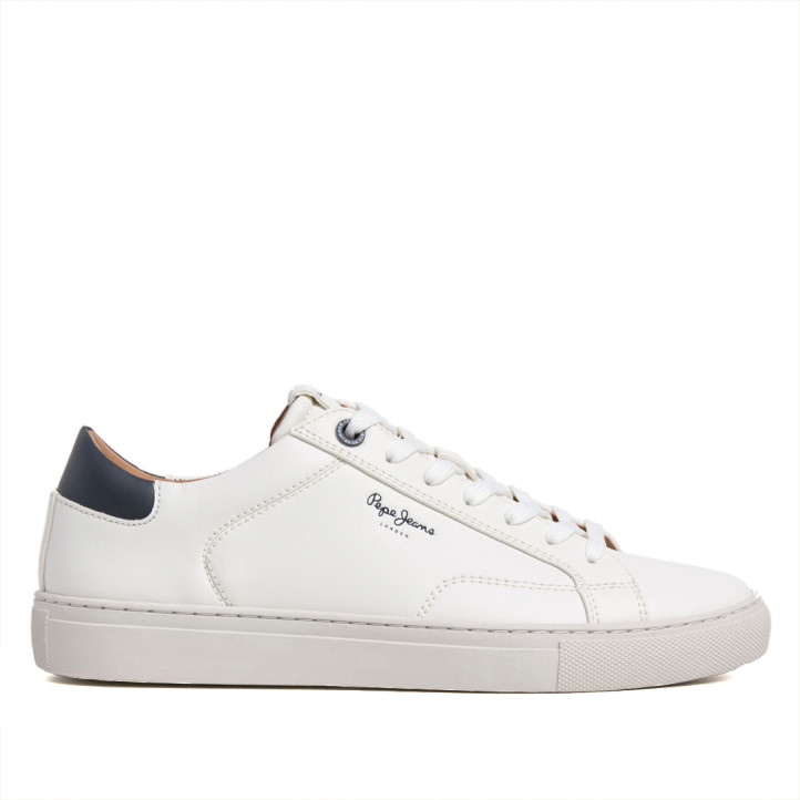 Zapatillas deportivas Pepe Jeans joe basic blancas con panel azul - Querol online
