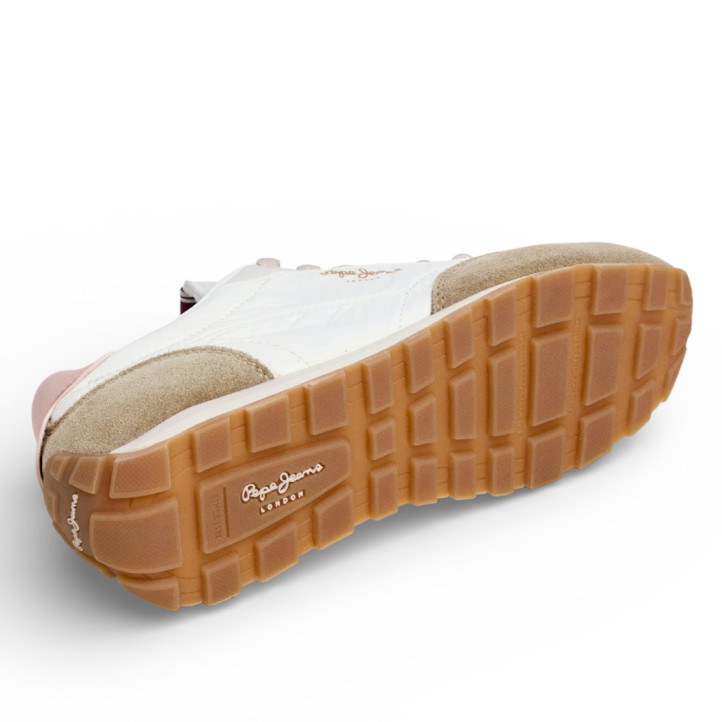 Zapatillas urban Pepe Jeans jane subtle en color beige con detalles rosas - Querol online