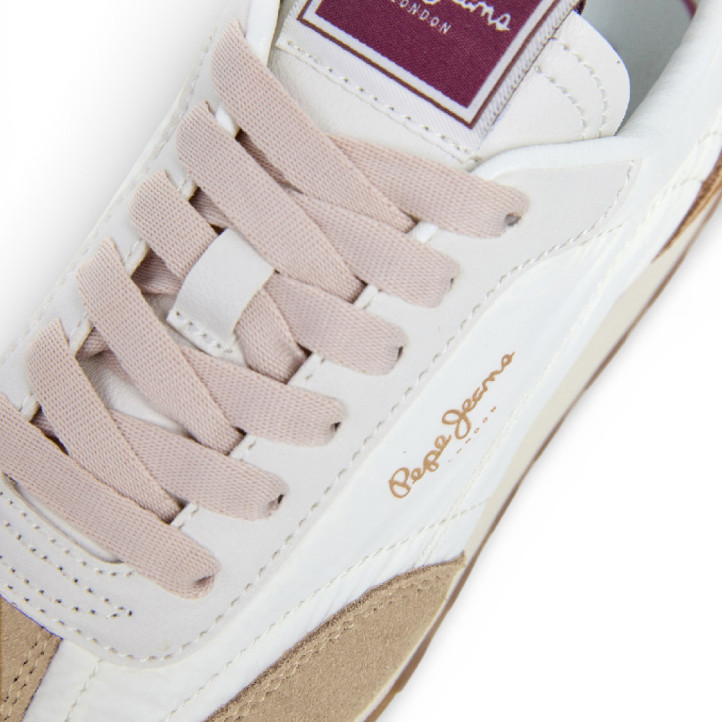 Zapatillas urban Pepe Jeans jane subtle en color beige con detalles rosas - Querol online