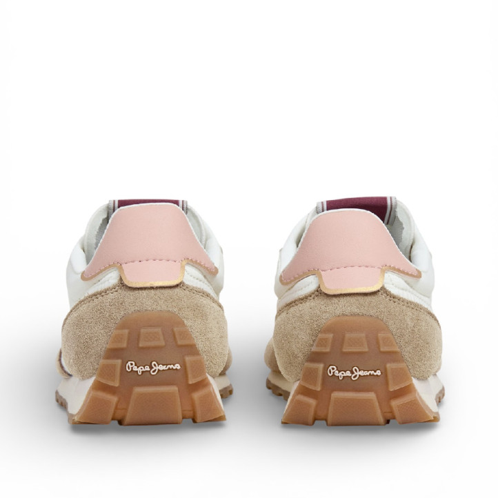 Sabatilles urban Pepe Jeans jane subtle en color beix amb detalls roses - Querol online
