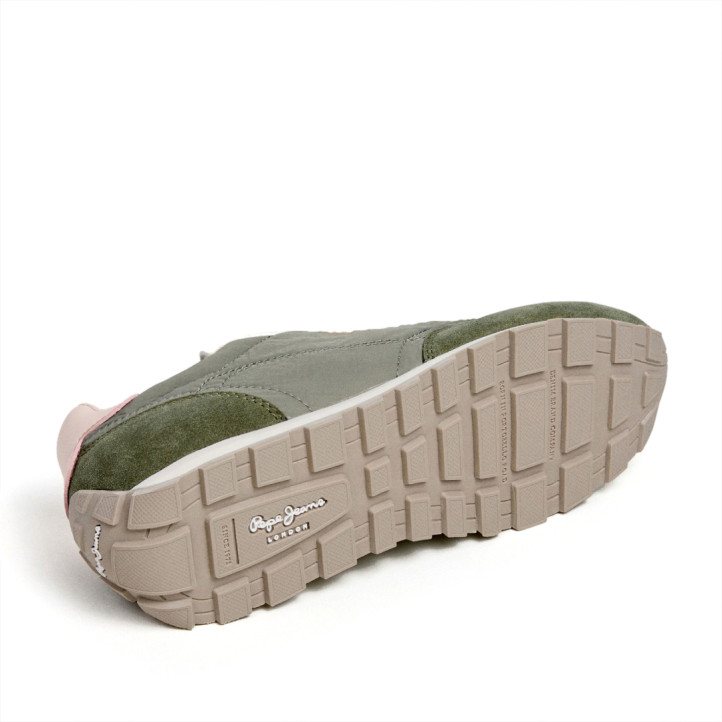 Zapatillas urban Pepe Jeans jane subtle en color verde con detalles rosas - Querol online