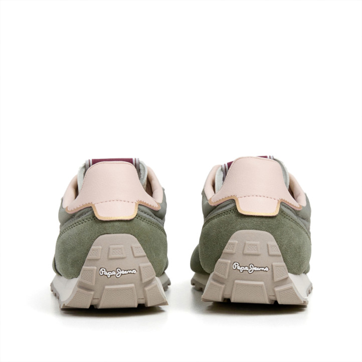 Sabatilles urban Pepe Jeans jane subtle en color verd amb detalls roses - Querol online