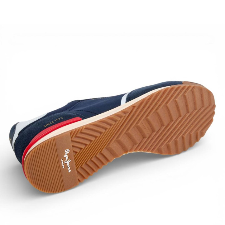 Zapatillas deportivas Pepe Jeans marvin road azules con detalles rojos - Querol online