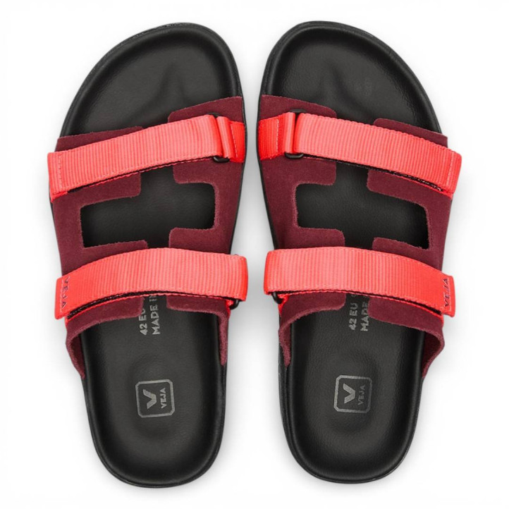 Sandàlies planes VEJA arpoador suede amarante rose fluo black - Querol online