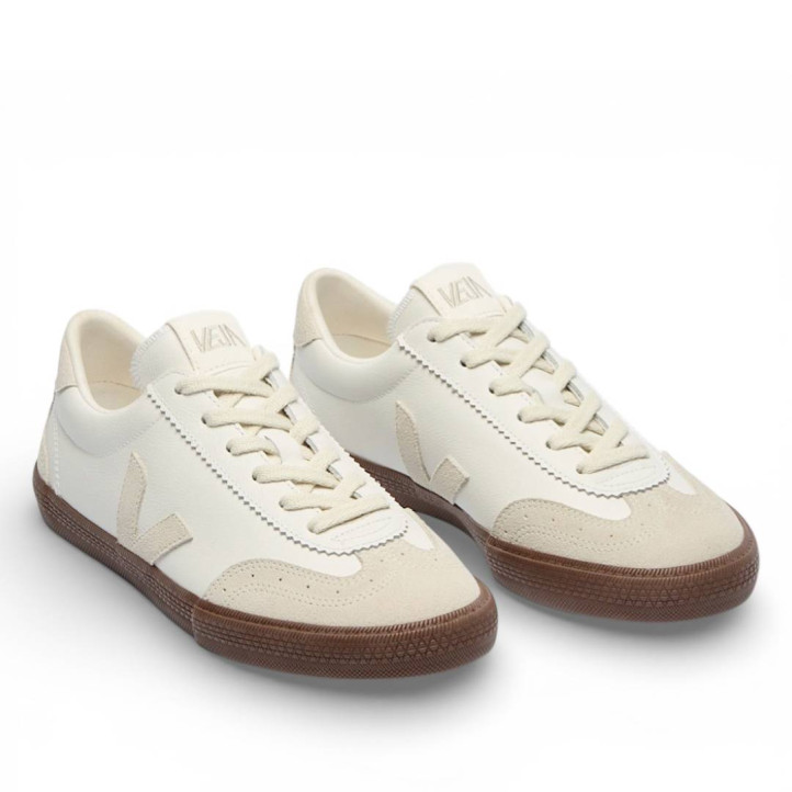 Zapatillas urban VEJA volley leather white natural bark mujer - Querol online