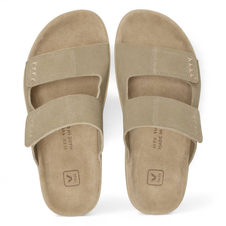 Sandalias planas VEJA etna suede taupe almond mujer - Querol online
