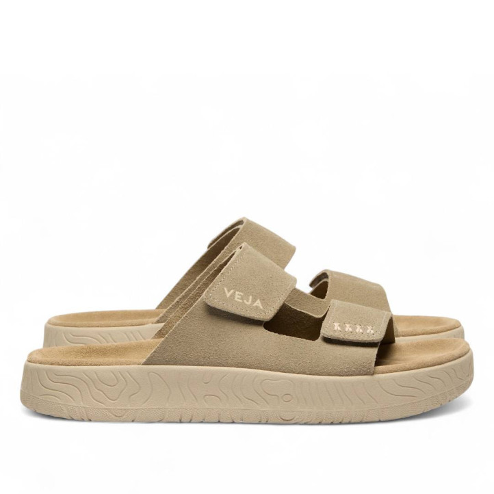 Sandalias planas VEJA etna suede taupe almond mujer - Querol online