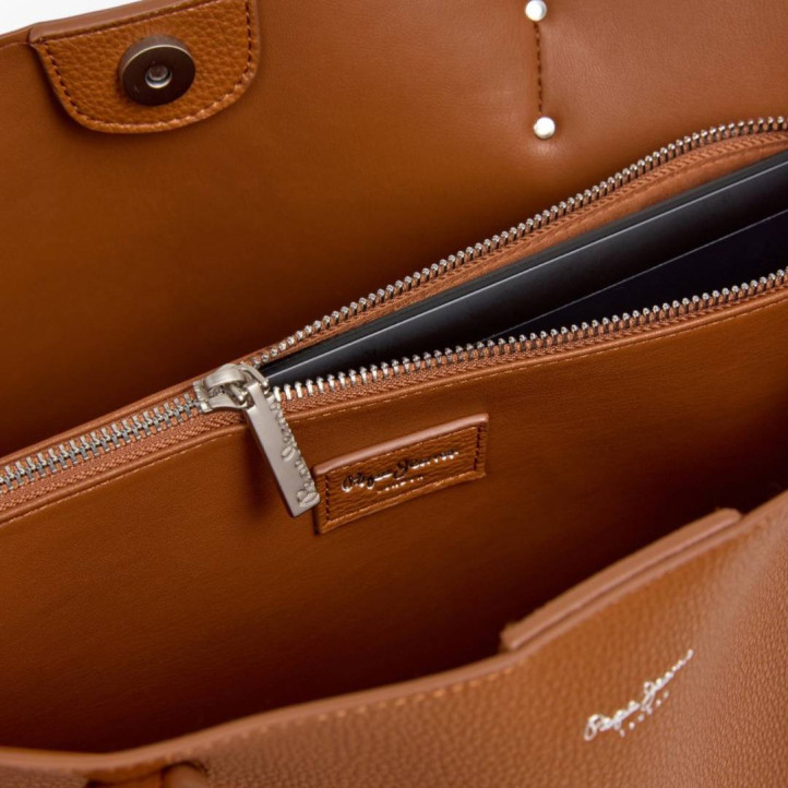 Bolso Pepe Jeans audrey script marron - Querol online