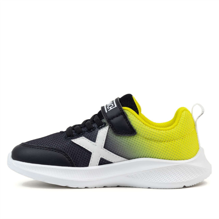 Zapatillas deporte Munich mini leta 03 negras y amarillas - Querol online