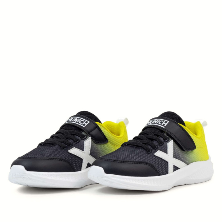 Zapatillas deporte Munich mini leta 03 negras y amarillas - Querol online