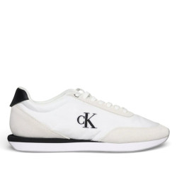 Zapatillas urban Calvin Klein retro runner blancas con detalles negros - Querol online