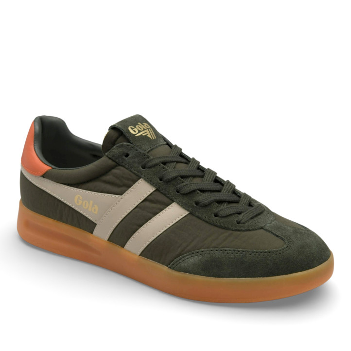 Sabatilles esportives Gola cyclone dark khaki amb bone i moody orange amb gum home - Querol online