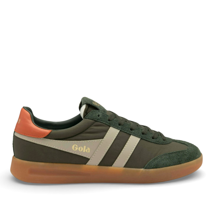 Zapatillas deportivas Gola cyclone dark khaki con bone y moody orange con gum hombre - Querol online